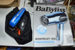 Babyliss Hairdryer plus Hair Trimmer, etc.