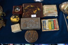 Eastern Lacquered Trinket Boxes, etc.