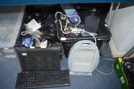 Two Tubs of Electrical Items; Computer Speakers, K