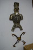 Brass Wall Mounted Suit of Armour Ornament plus Fo