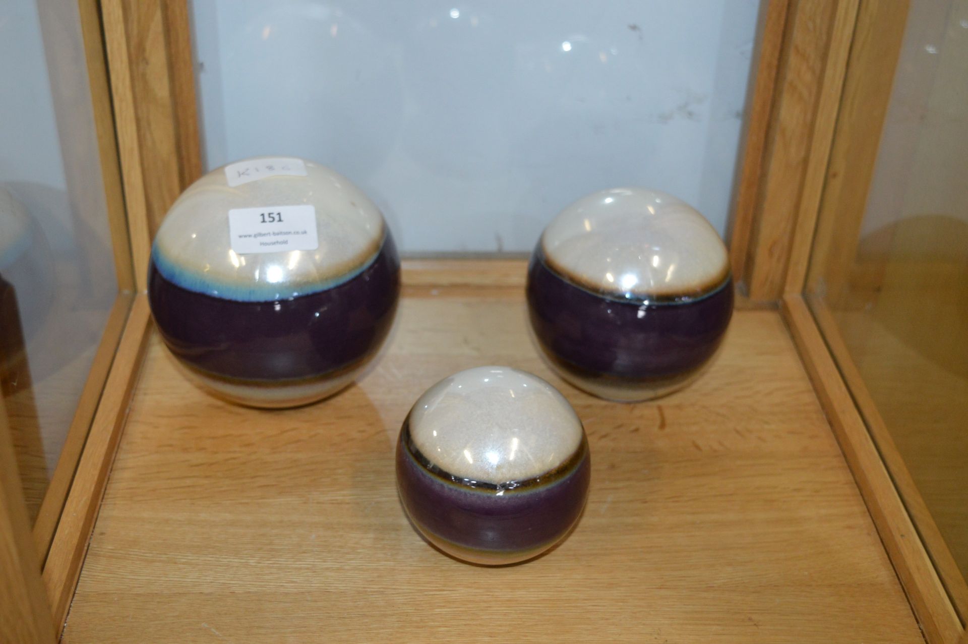 Three Decorative Pottery Balls