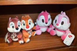 Four Disney Soft Toy Chipmunks