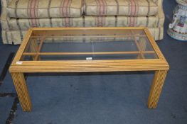 Bamboo Conservatory Style Glass Topped Coffee Tabl