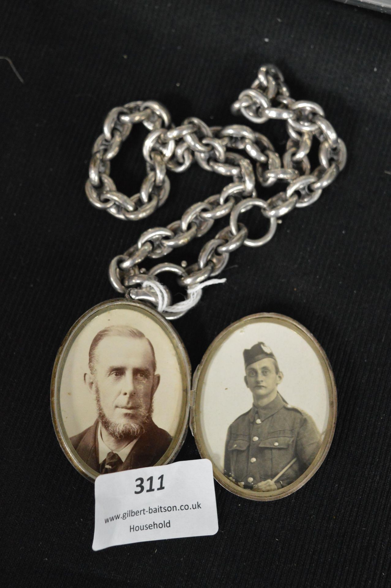 Unmarked Silver Chain with Large Plated Locket