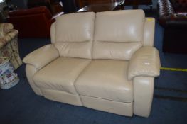Two Seat Leather Manual Recliner Sofa