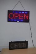 Two LED Open/Closed Signs