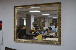 Large Gilt Framed Beveled Edge Mirror
