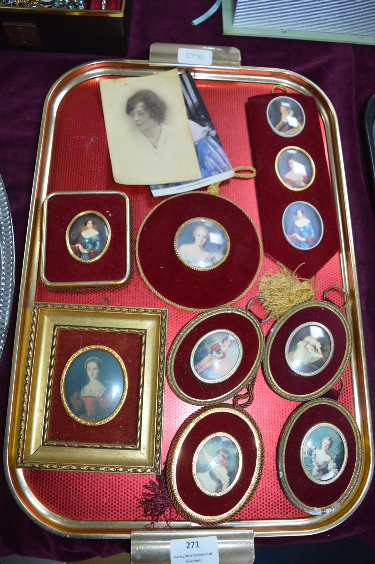 Tray Lot of Framed Miniatures