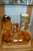 Pottery and Glassware; Withernsea Pottery Vase, et