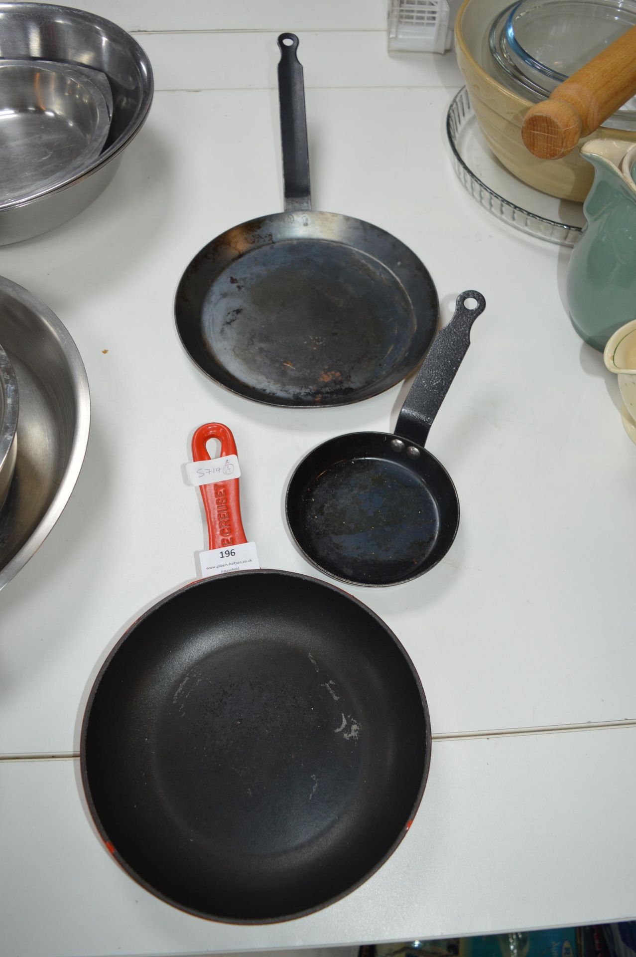 Le Creuset Cast Iron Enamel Frying Pan plus Two Ot