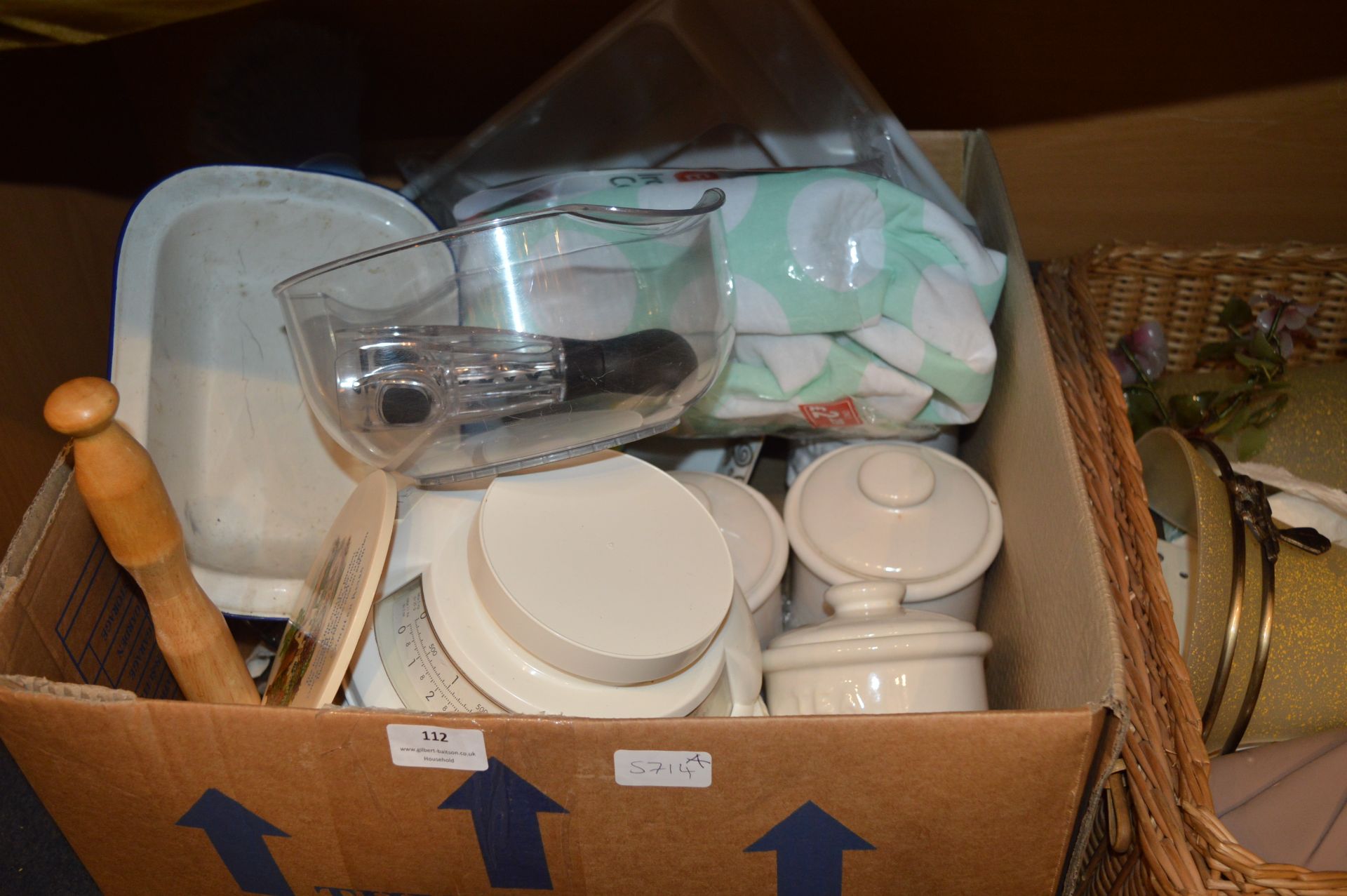 Box of Kitchenware; Storage Jars, Mixing Bowls, et