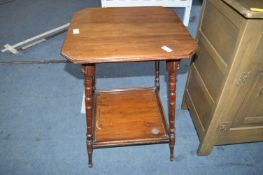 Edwardian Mahogany Side Table with Turned Legs