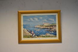 Framed Harbour Scene Print