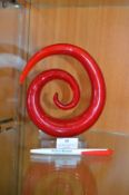 Red Glass Abstract Sculpture