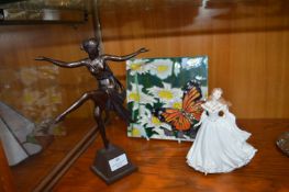 Art Deco Style Figurine, Royal Worcester "Thank Yo