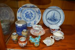 Period Blue & White Plates, Cups and Decorative Ch