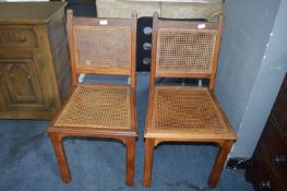 Pair of Berger Seated Oak Hall Chairs