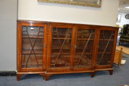 Walnut Effect Astral Glazed Breakfront Bookcase