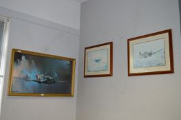 Three Framed Spitfire Prints