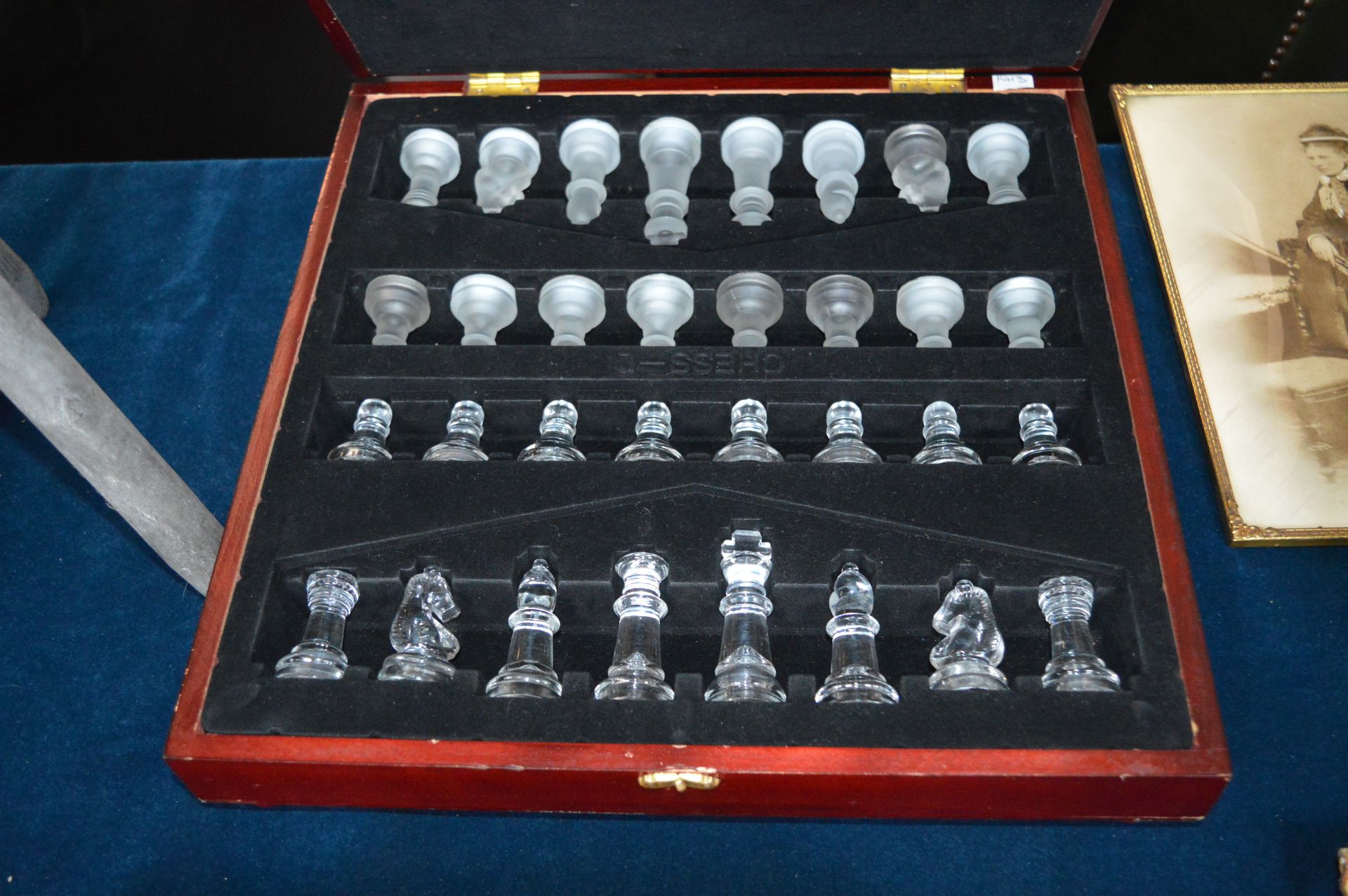 Glass Chess Set and Board - Image 3 of 3