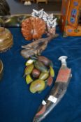 Carved Fruit, Crocodile, Owls, and a Kukri