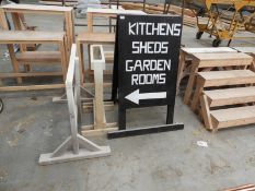 *Advertising A-Board and Two Timber Trestles