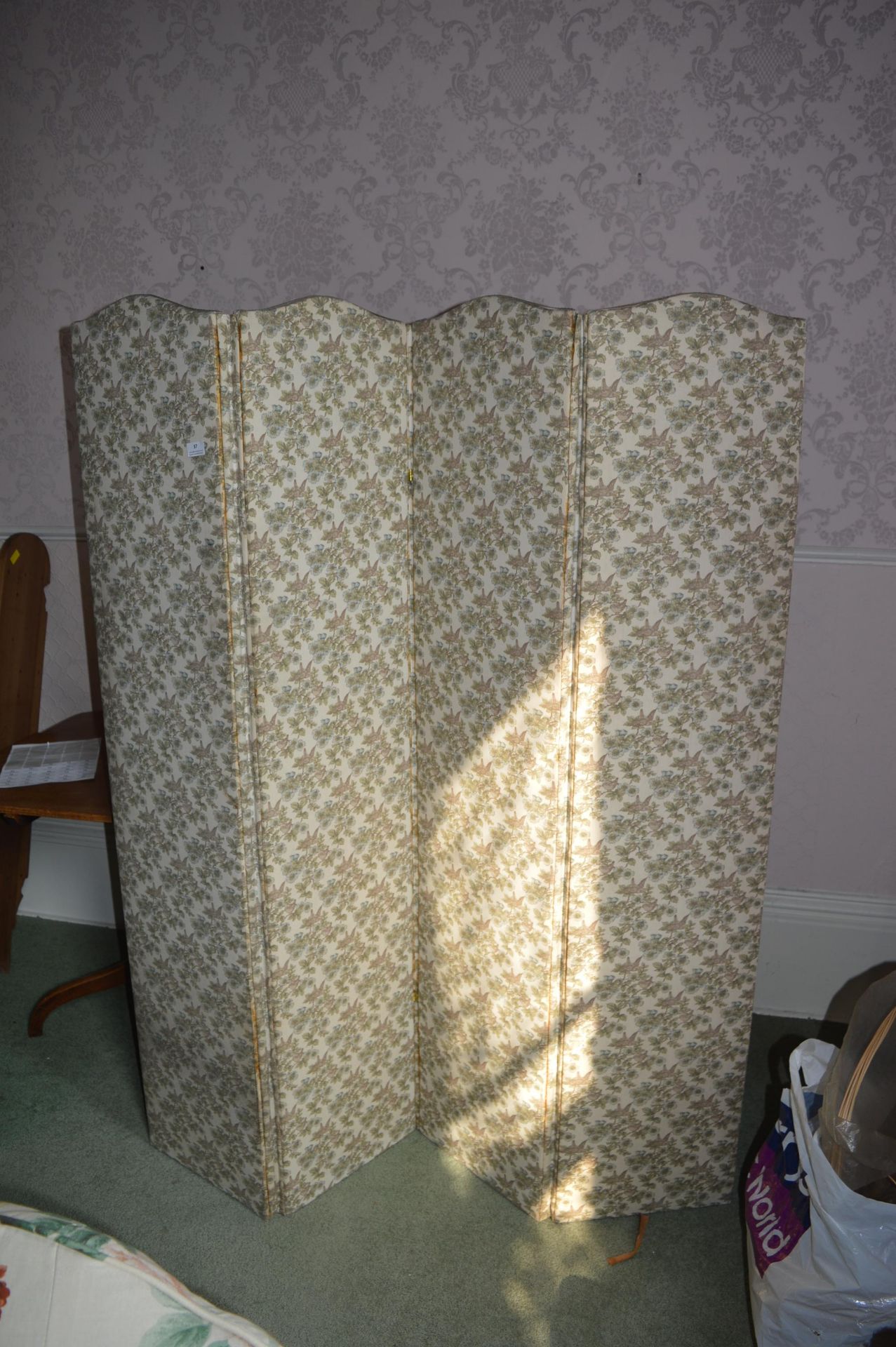 Fabric Four Panel Folding Screen