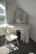 Vintage Kidney Shaped Dressing Table and Chair