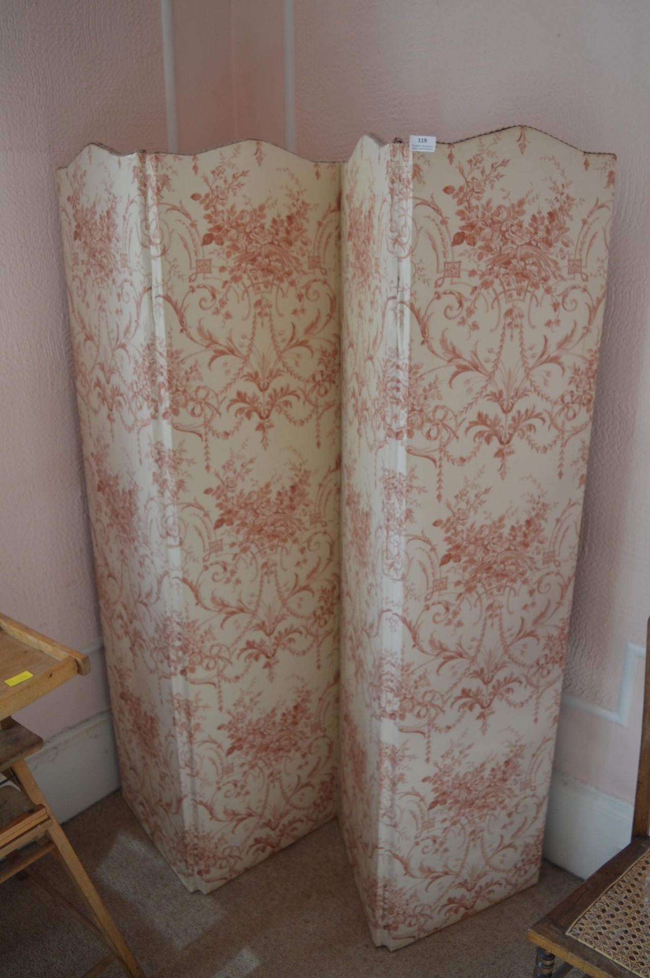 Four Panel Folding Screen with Paper Covering