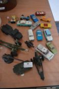 Quantity of Playworn Diecast Vehicles Including Corgi, Penny, etc.