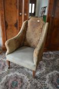 Vintage Highback Bedroom Chair for Restoration