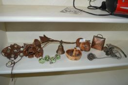 Decorative Items; Metal Rose, Bell, etc.