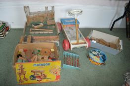 Vintage Child's Wooden Toys Blocks, etc.