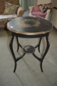 Black & Gold Hand Painted Occasional Table