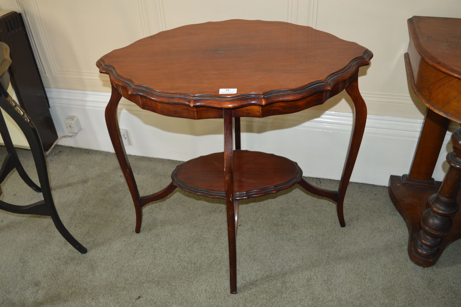 Teak Scalloped Edge Side Table