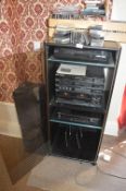 Hi Fi Unit Containing Sony Hi Fi System and Tapes