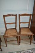 Pair of Rattan Topped Chairs