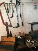 Selection of Garden Tools: Pruners, Saws, and Various Other Tools in Boxes and Trays