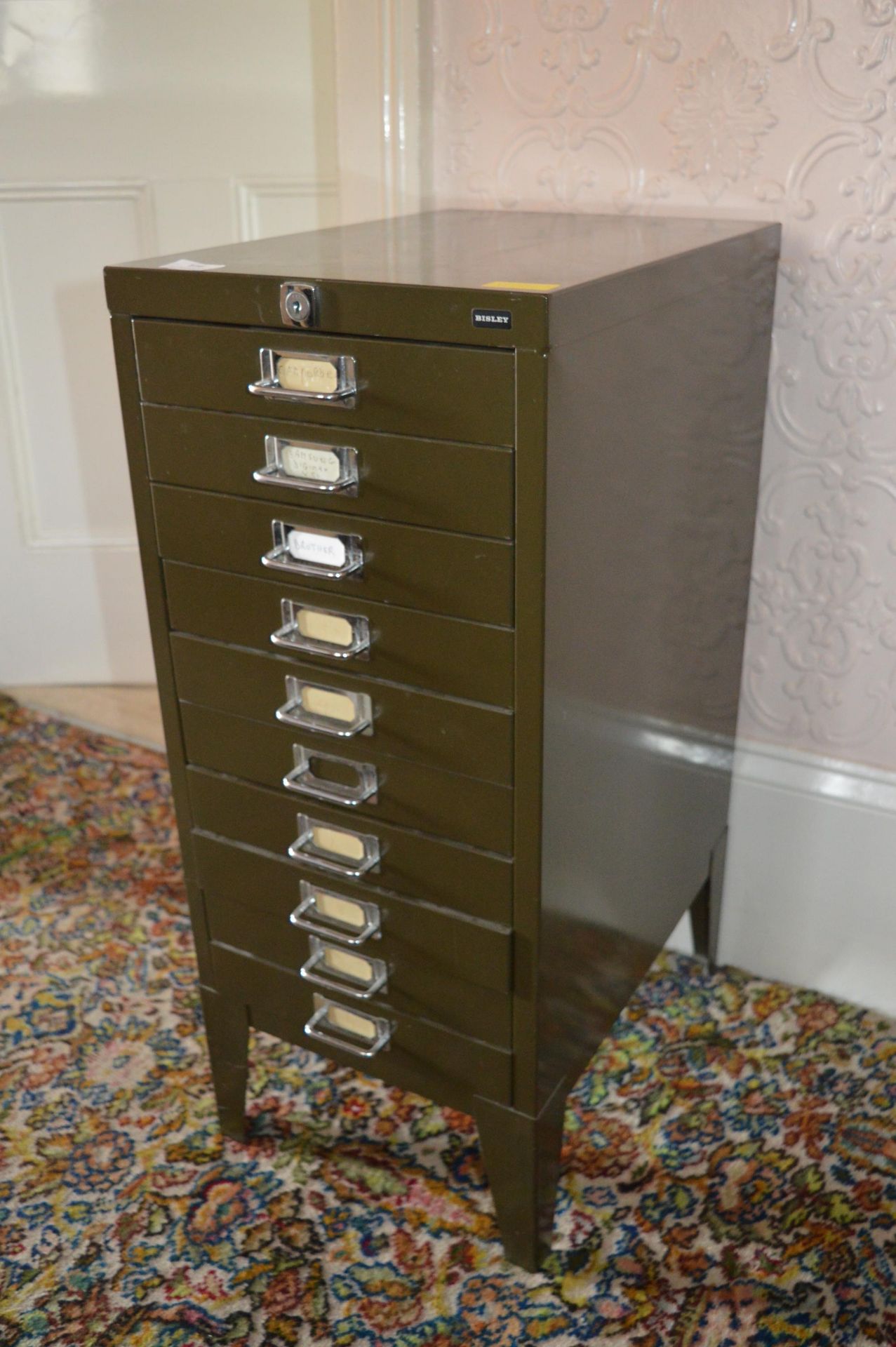 Bisley Small Ten Drawer Filing Cabinet
