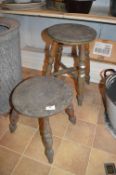 Two Vintage Wooden Stools