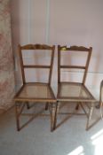 Two Rattan Topped Chairs