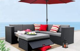 * Carfin Rattan Sofa Set with storage coffee Table - - Brand New - In Cardboard Boxes - Garden