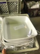 24 x White china square ovenproof dish approx 10inch square /Collection Available on Thur 30th