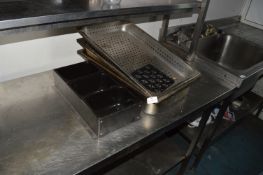 Four Bain Marie Inserts and a Bartender's Tray