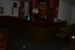 Mahogany Topped Bar as Fitted with Bar Back 2.8x4.4m