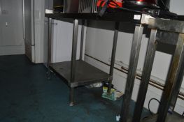 Stainless Steel Preparation Tables with Upstand to Rear and Left, Undershelf, and Appliance Gap