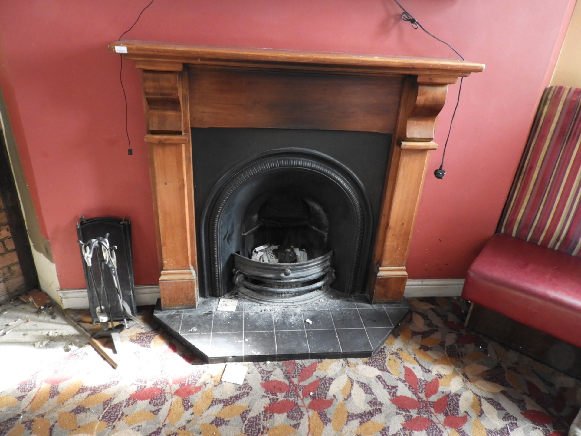 Reproduction Victorian Cast Iron Fire Place with Pine Surround