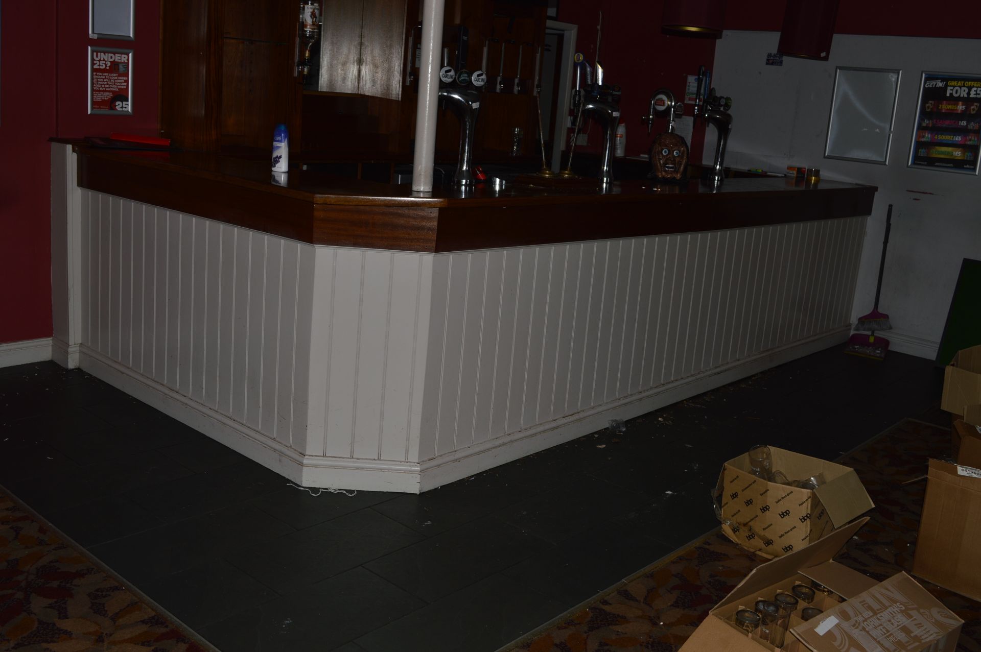 Mahogany Topped Bar and Bar Back as Fitted ~2.3x4.4m