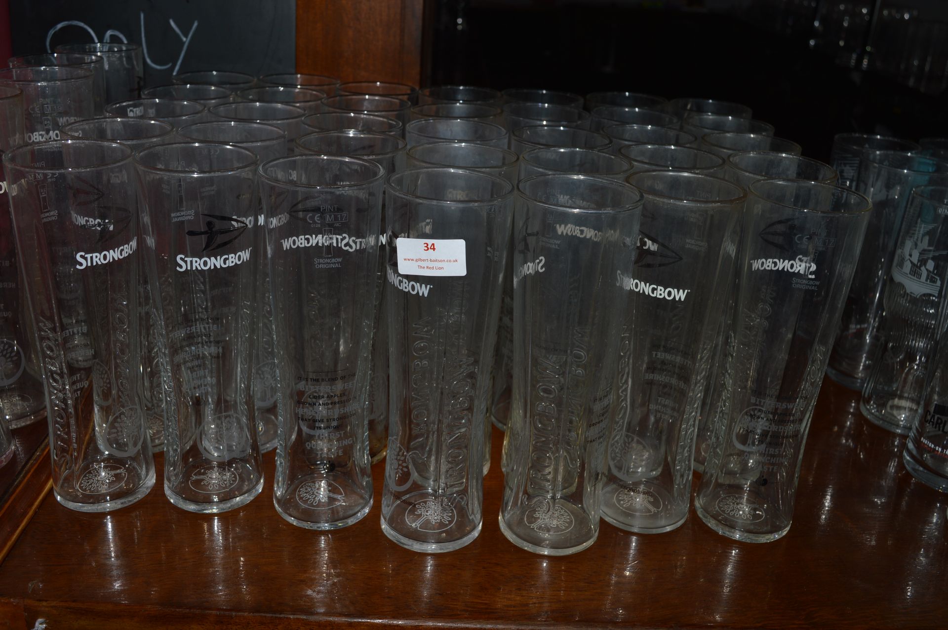 Forty Strongbow Pint Glasses