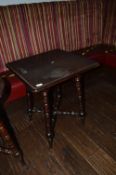 Dark Wood Pub Table on Bobbin Legs 60x60cm
